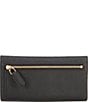 Color:Black - Image 2 - Crosshatch Leather Slim Snap Wallet