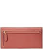 Color:Pink Mahogany - Image 2 - Crosshatch Leather Slim Snap Wallet