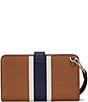 Lauren Ralph Lauren Crosshatch Leather Tan Multi Tech Wristlet, Color:Tan Multi - Image 2