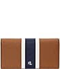 Lauren Ralph Lauren Crosshatch Striped Leather Slim Wallet, Color:Tan Multi - Image 1