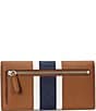 Lauren Ralph Lauren Crosshatch Striped Leather Slim Wallet, Color:Tan Multi - Image 2