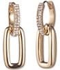 Color:Gold - Image 1 - Crystal Pave Link Drop Earrings