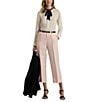 Color:Pink Opal - Image 3 - Culcette Flat Front Cropped High Waisted Wide Leg Pant
