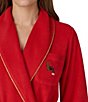 Lauren Ralph Lauren Dalton Long Sleeve Shawl Collar Micro Fleece Short Robe - Image 3