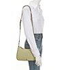 Lauren Ralph Lauren Danni 26 Medium Crosshatch Leather Shoulder Bag, Color:Green - Image 4