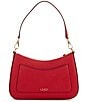 Color:RL 2000 Red - Image 2 - Danni 26 Crosshatch Leather Medium Shoulder Bag