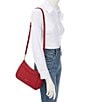 Color:RL 2000 Red - Image 4 - Danni 26 Crosshatch Leather Medium Shoulder Bag