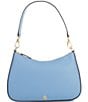 Color:Pale Azure - Image 1 - Danni 26 Crosshatch Leather Medium Shoulder Bag