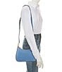 Color:Pale Azure - Image 4 - Danni 26 Crosshatch Leather Medium Shoulder Bag