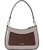 Lauren Ralph Lauren Danni Houndstooth Shoulder Bag, Color:Dark Mahogany/Houndstooth - Image 2