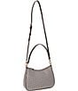 Lauren Ralph Lauren Danni Houndstooth Shoulder Bag, Color:Dark Mahogany/Houndstooth - Image 4