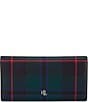 Lauren Ralph Lauren Deco Plaid Crosshatch Leather Slim Snap Wallet, Color:Deco Tartan - Image 1