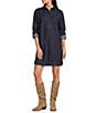 Lauren Ralph Lauren Denim Spread Collar Long Sleeve Shirt Dress - Image 1