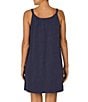 Color:Navy Print - Image 2 - Dot Printed Double Strap Knit Short Cotton Nightgown