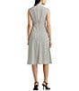 Color:Winter Cream - Image 2 - Dotted Georgette Tie Neck Sleeveless A-Line Midi Dress