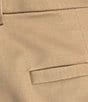 Color:Tan - Image 4 - Double Faced Stretch Cotton High Rise Wide Leg Pleat Front Roll Cuff Cropped Pants