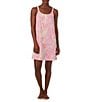 Color:Pink Paisley - Image 1 - Double Strap Knit Paisley Print Nightgown