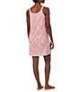 Color:Pink Paisley - Image 2 - Double Strap Knit Paisley Print Nightgown