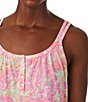 Color:Pink Paisley - Image 3 - Double Strap Knit Paisley Print Nightgown