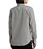 Color:Black/White - Image 2 - Easy Care Striped Print Point Collar Shirttail Hem Long Sleeve Shirt