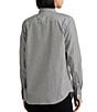 Lauren Ralph Lauren Easy Care Striped Print Point Collar Shirttail Hem Long Sleeve Shirt, Color:Black/White - Image 2