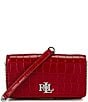 Lauren Ralph Lauren Embossed Crossbody Turn-Lock Tech Case, Color:Red - Image 1