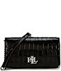 Lauren Ralph Lauren Embossed Crossbody Turn-Lock Tech Case, Color:Black - Image 1