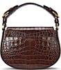 Lauren Ralph Lauren Embossed Medium Tanner Crossbody Bag, Color:Dark Mahogany - Image 2