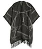Lauren Ralph Lauren Wool Blend Equestrian Jacquard Oversized Fringed Ruana - Image 3