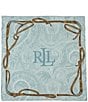 Lauren Ralph Lauren Equestrian Paisley Square Scarf, Color:Aqua Pearl - Image 2