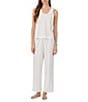 Lauren Ralph Lauren Eyelet Button Flutter Neck Ankle Pant Pajama Set - Image 1