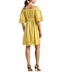 Color:Primrose Yellow - Image 2 - Eyelet Cotton Off-the-Shoulder Dress