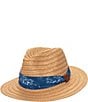 Color:Natural - Image 1 - Fabric Band Fedora Hat