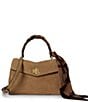 Lauren Ralph Lauren Farrah Scarf-Trim Small Soft Suede Satchel Bag - Image 1