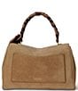 Lauren Ralph Lauren Farrah Scarf-Trim Small Soft Suede Satchel Bag - Image 2