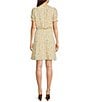 Color:Cream Multi - Image 2 - Floral Georgette Square Neck Puff Short Sleeve Dress