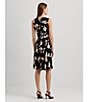 Color:Black - Image 5 - Floral Jersey Knit Surplice V-Neck Sleeveless Dress