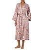 Lauren Ralph Lauren Floral Print Kimono Sleeve Matte Satin Long Robe - Image 1