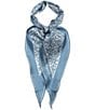 Color:Medium Blue - Image 1 - Floral Small Diamond Silk Scarf