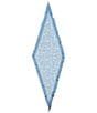Color:Medium Blue - Image 2 - Floral Small Diamond Silk Scarf