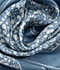 Color:Medium Blue - Image 3 - Floral Small Diamond Silk Scarf