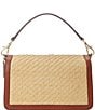 Color:Antique Natural/Lauren Tan - Image 2 - Floral Woven Straw Small Tayler Crossbody Bag