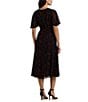 Lauren Ralph Lauren Flutter Sleeve Printed Georgette Midi Dress, Color:Black/Red - Image 2