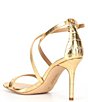 Color:Modern Gold - Image 3 - Gabrielle Metallic Leather Strappy Dress Sandals