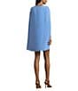 Lauren Ralph Lauren Georgette Crew Neck Cape Overlay A-Line Mini Dress, Color:Sky Blue - Image 2
