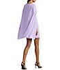Color:Wild Lavender - Image 2 - Georgette Round Neck Cape Back Dress