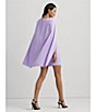 Color:Wild Lavender - Image 5 - Georgette Round Neck Cape Back Dress