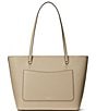 Lauren Ralph Lauren Gold Hardware Crosshatch Leather Medium Karly Tote Bag, Color:Tan - Image 2