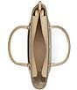 Lauren Ralph Lauren Gold Hardware Crosshatch Leather Medium Karly Tote Bag, Color:Tan - Image 3