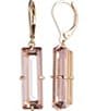 Color:Light Pink - Image 1 - Gold Tone Baguette Drop Earrings